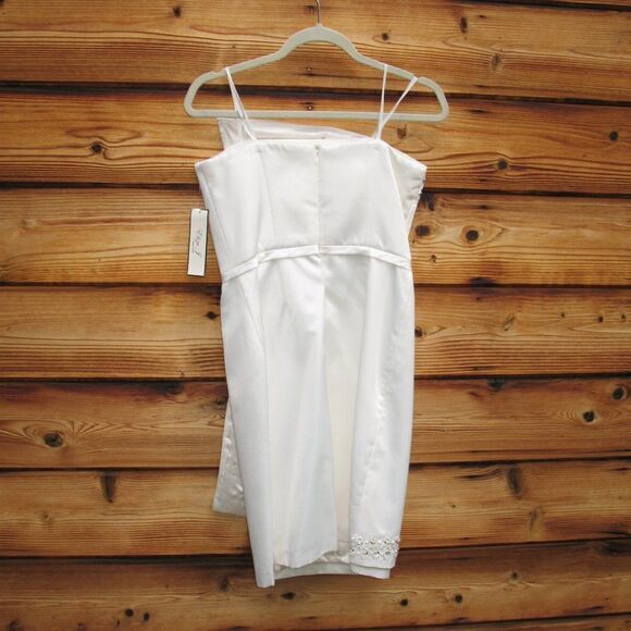 NWT White Ivory Beaded Strapless Dress - Picture 7 of 9